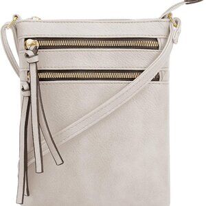 Crossbody Purse Bag | Functional Multi Pocket Double Zipper Purse | Adjustable S